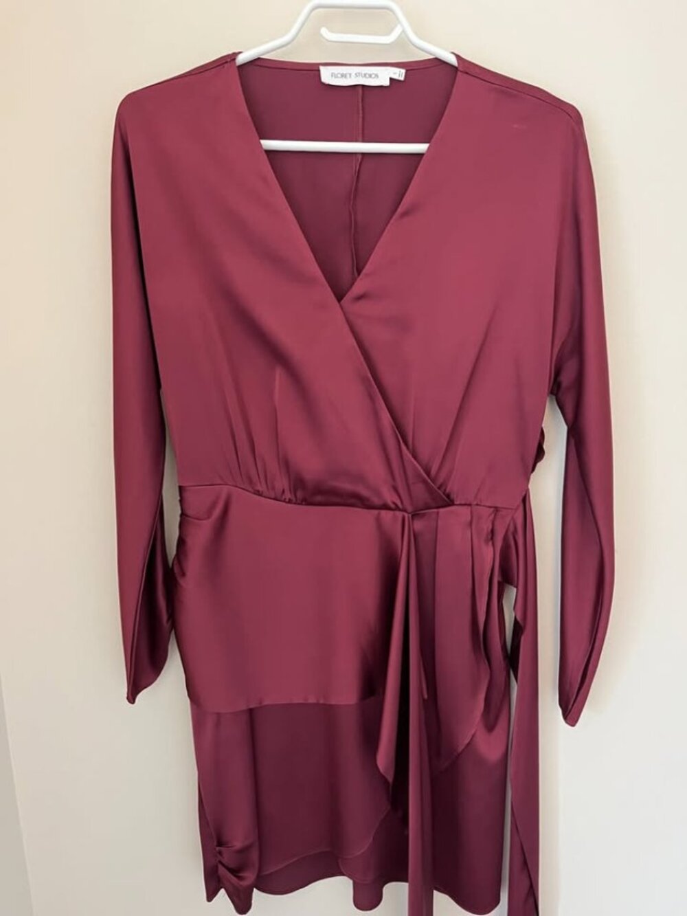 Mauve Wrap Dress – Size S – Tie Waist – Like New